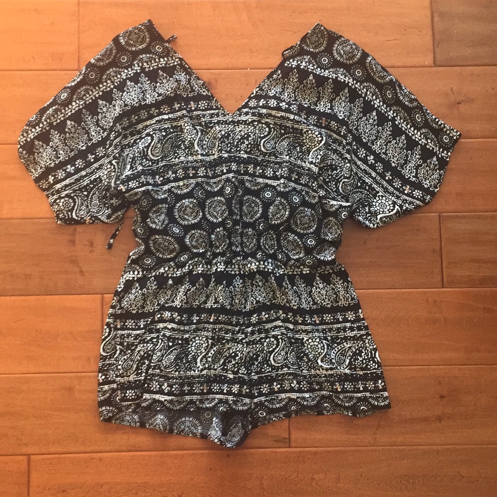 paisley print romper